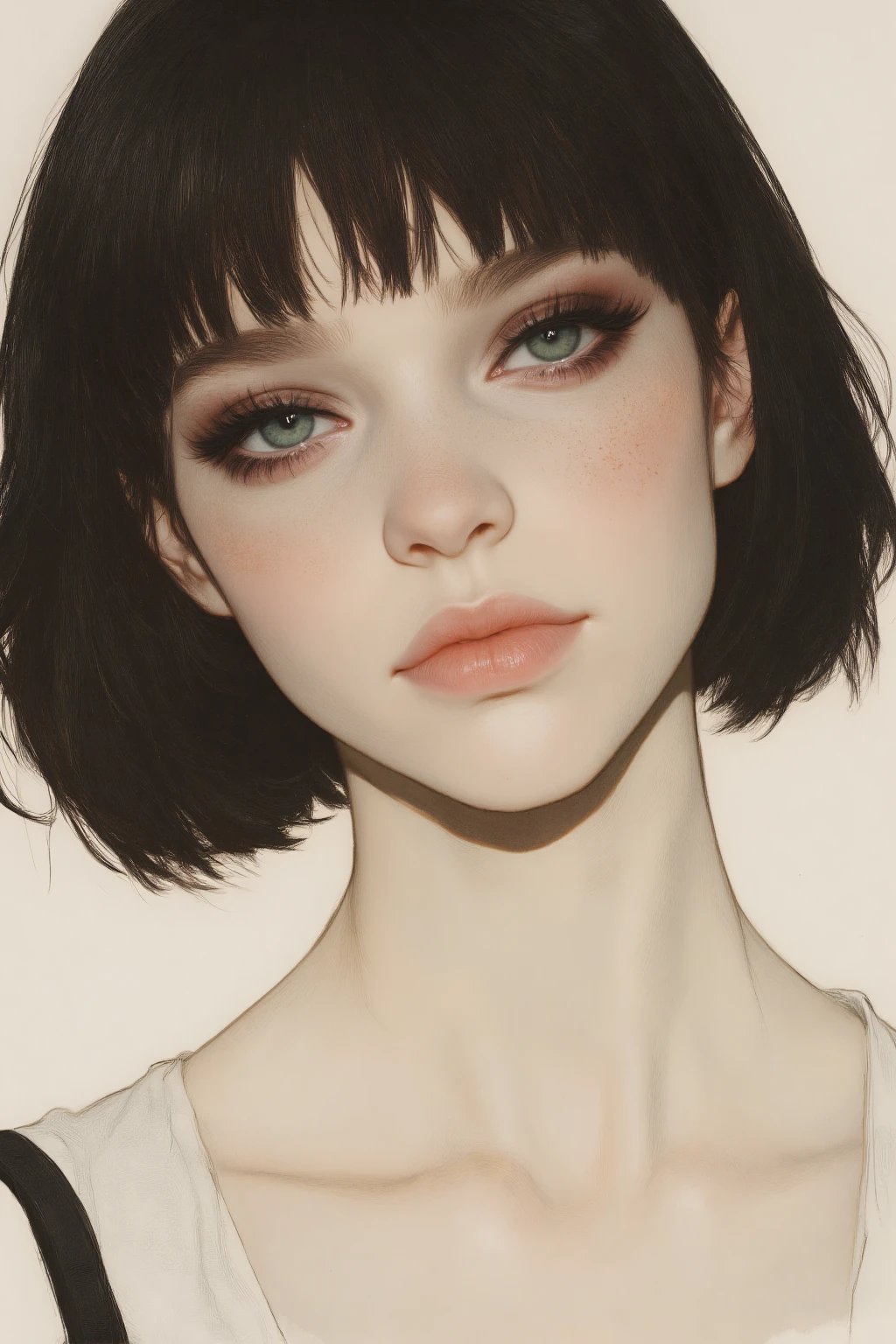 OBๅๅๅฎ่ๅ็ป Semi-realistic portrait painting