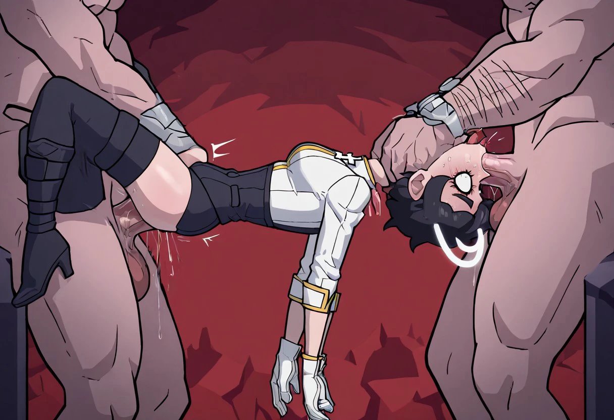 Extreme Spit Roast [With: Handjob/Choking/Dangling legs] | Shrekman Hentai Loras