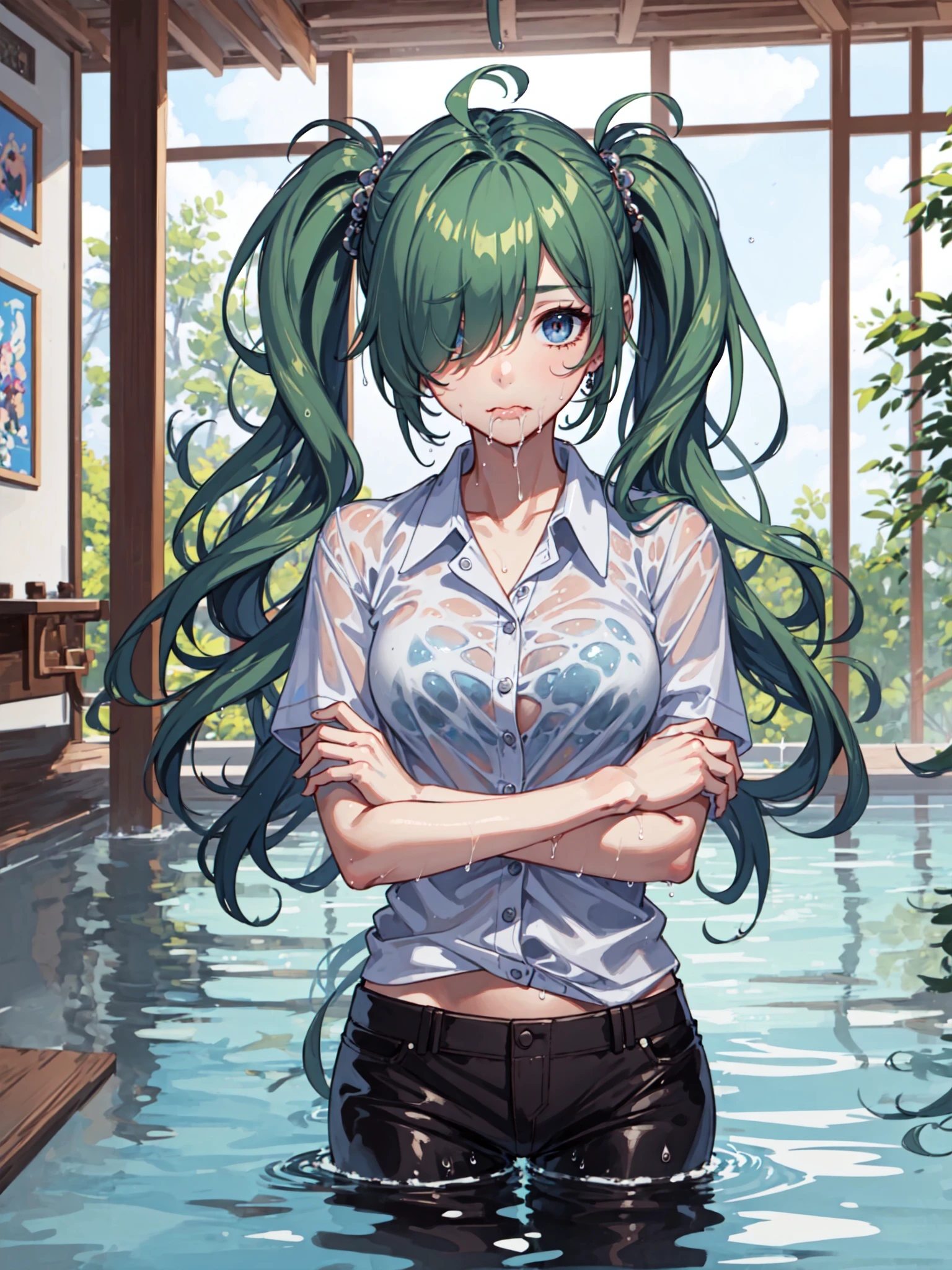 Hair over one eye, both eyes, LECO preview 5