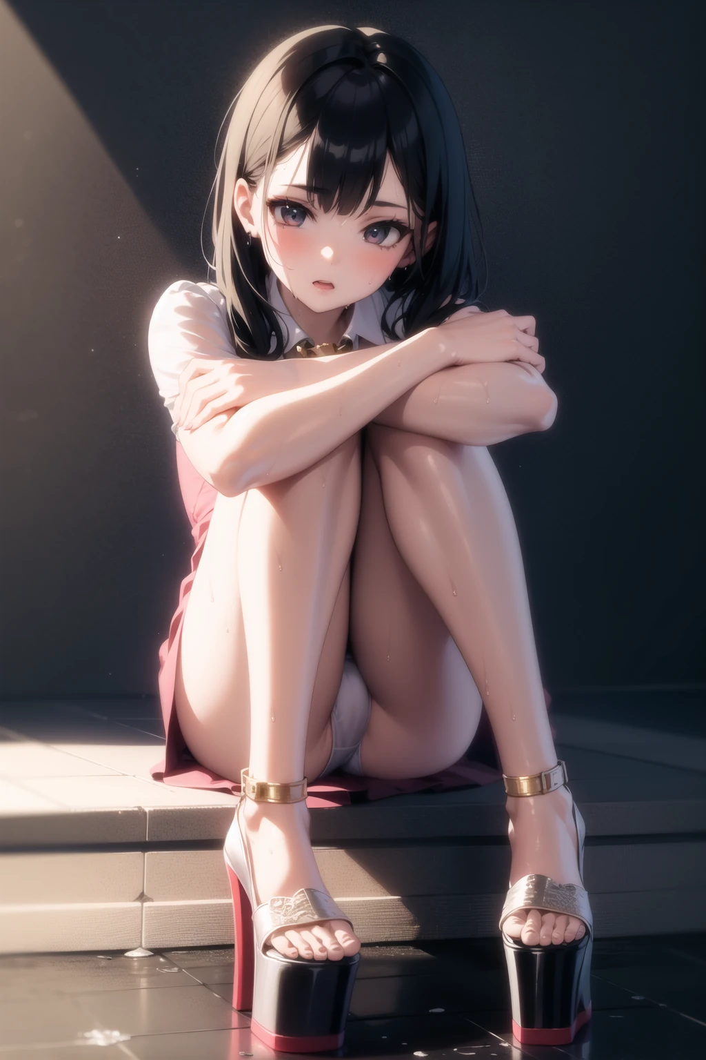 Hugging own legs preview 1