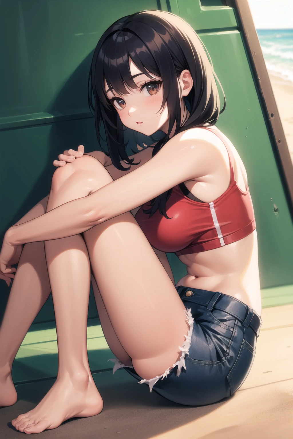 Hugging own legs preview 5