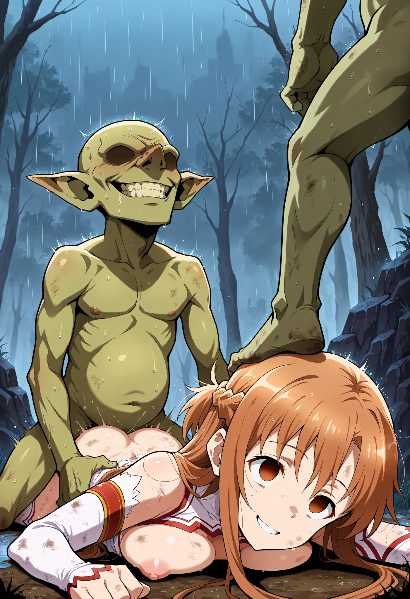 Spitroast/Foot on head | Group sex/Sex position | Concept version | Illustrious/NoobAI/Pony preview 1