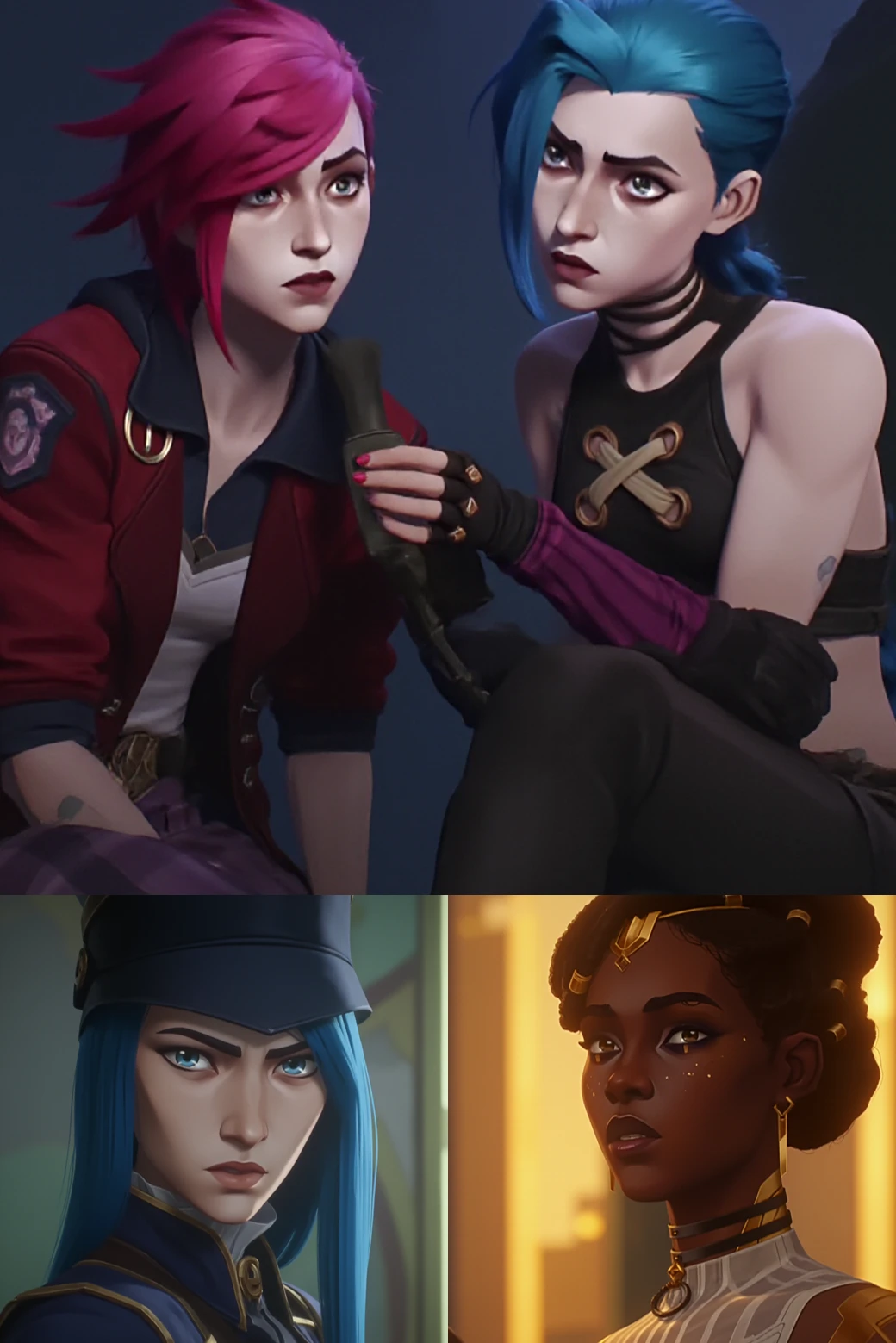 Arcane Style and Characters | All-in-One LoRA | Jinx Vi Mel Caitlyn preview 1