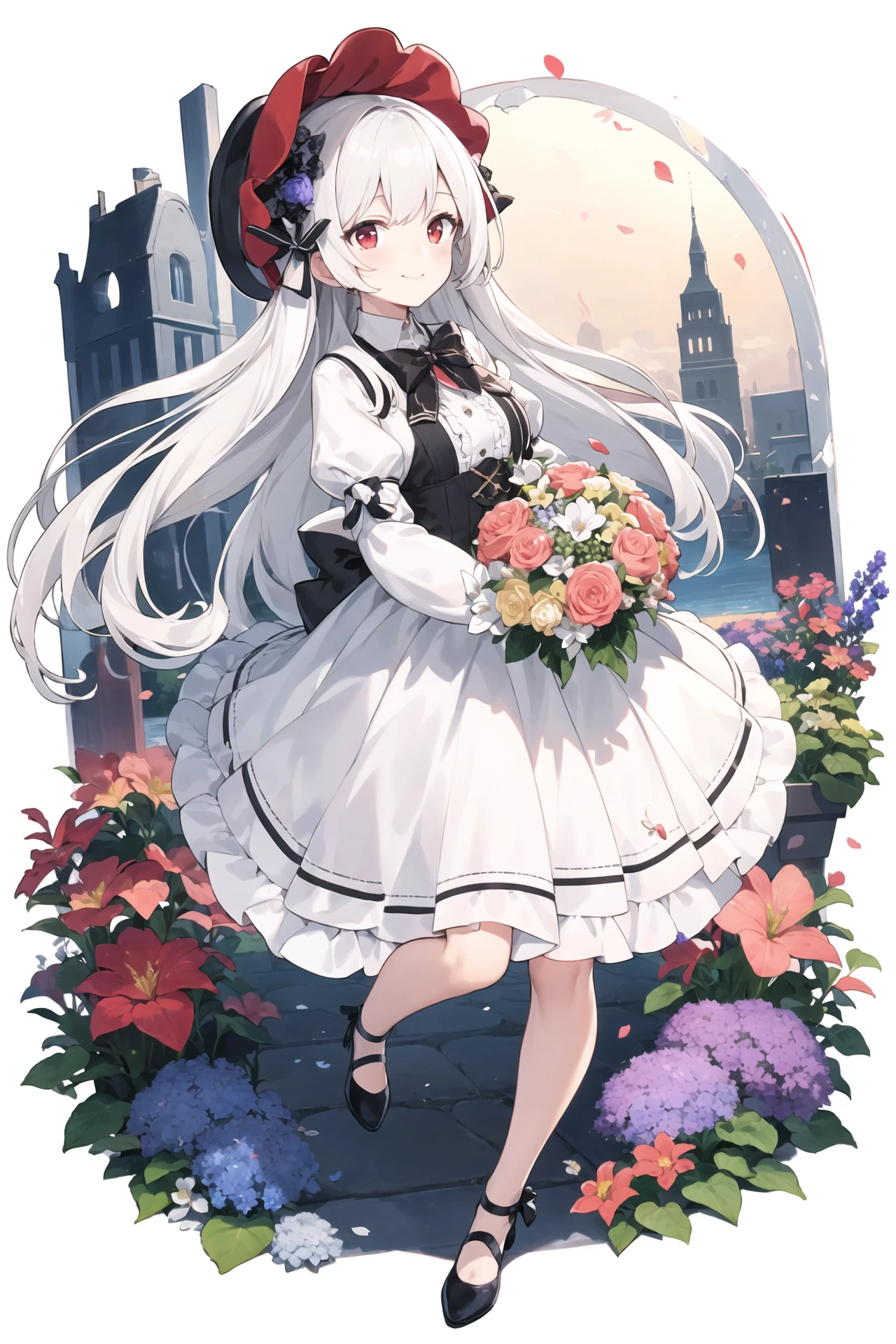 Standing Full Body with Background Style LoRA (带背景立绘/背景付き立ち絵) preview 1