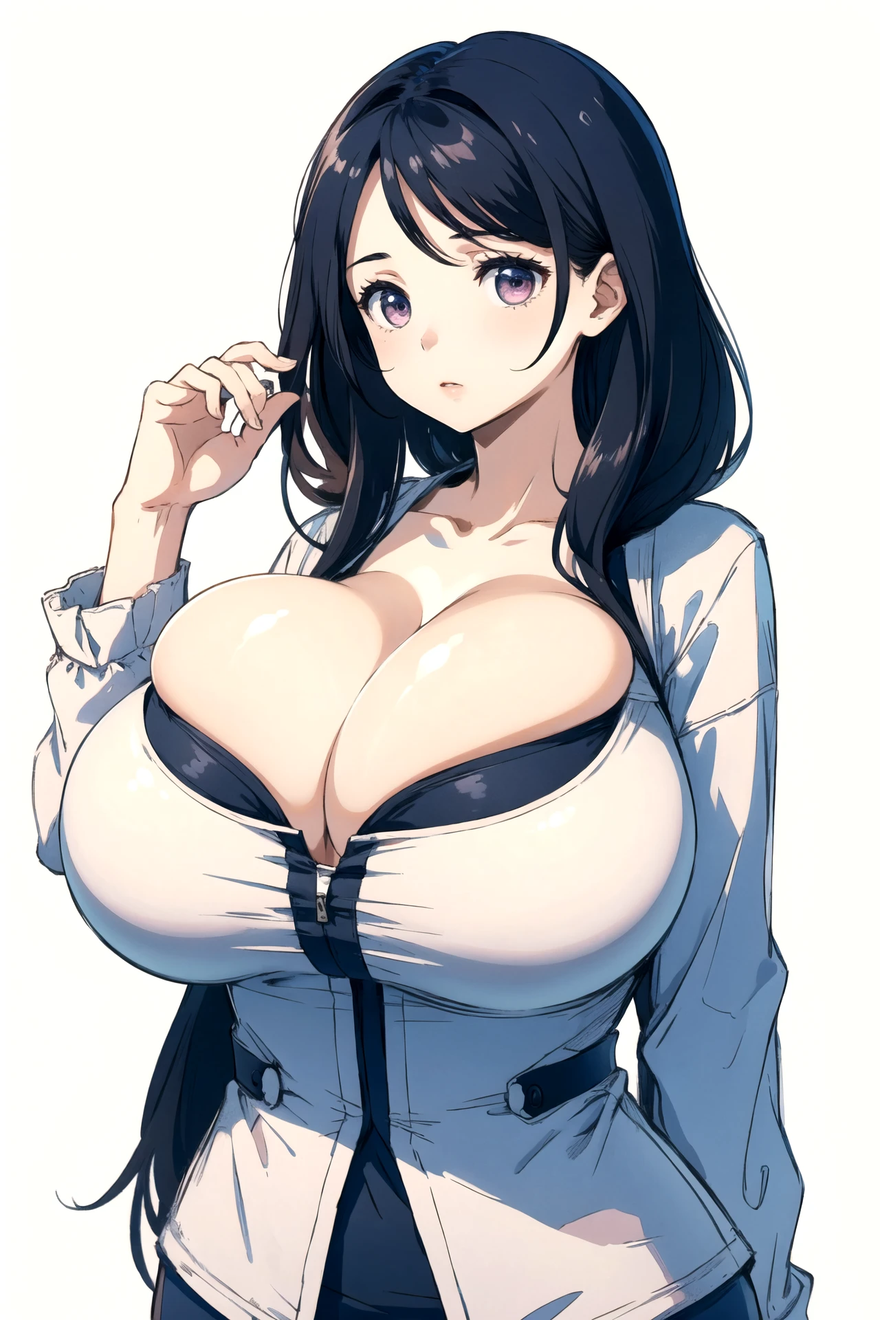 Cleavage Bulge (Bursting Breasts/Spilling Out) [NoobAI + PDXL + 1.5] preview 1