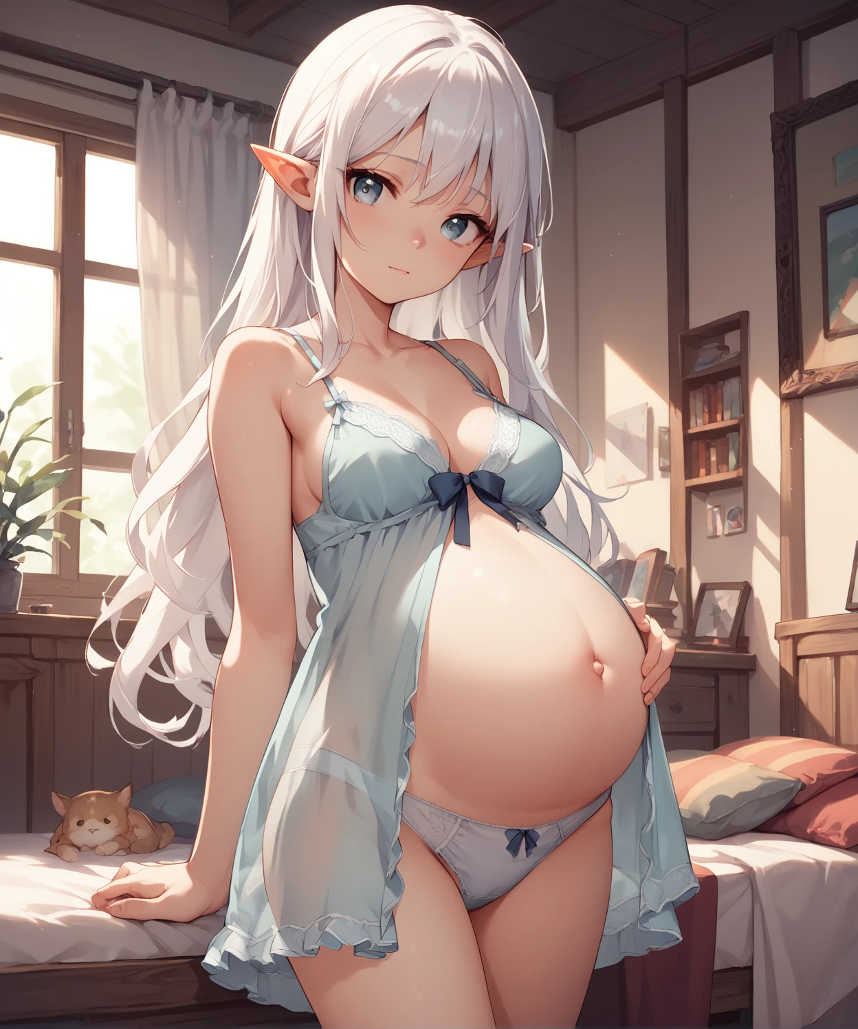 Pregnant / Veiny belly [SD1.5/Pony/Illustrious] preview 2