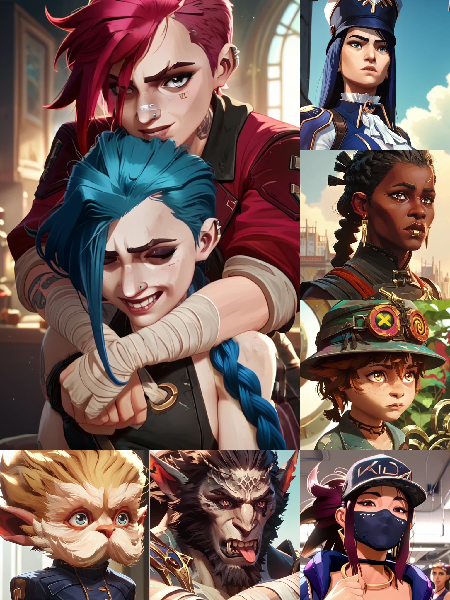 Arcane Style and Characters | All-in-One LoRA | Jinx Vi Mel Caitlyn preview 1