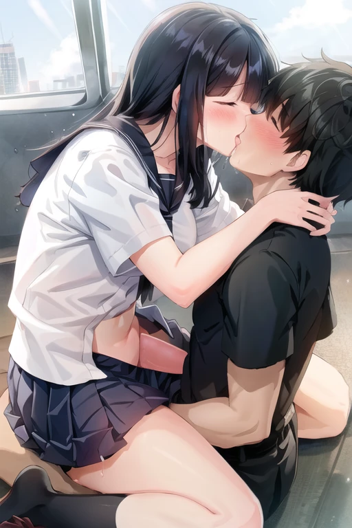 Upright straddle sex front view preview 3