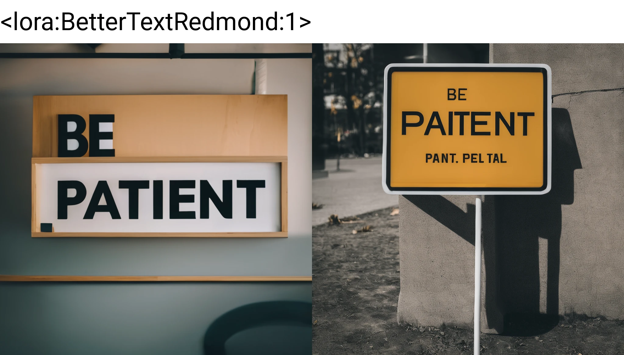 BetterText.Redmond - Improving Text on SDXL Concept LORA preview 1